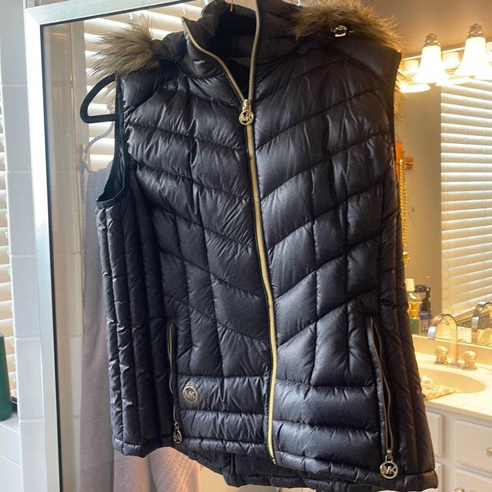 Michael Kors Puffer Vest Fur Hood